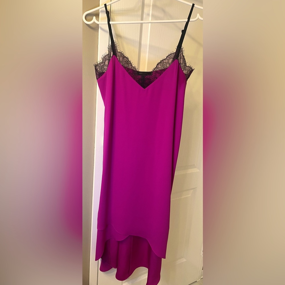 BCBG Magenta Spaghetti Strap Dress